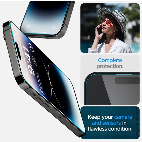 🆕 Spigen Tempered Glass Screen Protector for iPhone 14 Pro [Case Friendly] - Picture 10 of 13